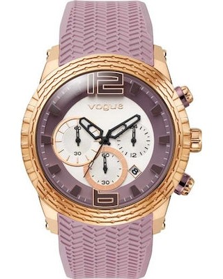 Vogue Emy Chrono Rose Gold Purple Rubber Strap